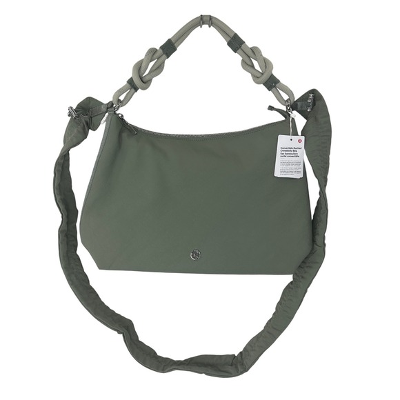 Lululemon Handbags - Lululemon Convertible Ruched Crossbody Bag OS Green NEW Water-Repellent 6.5L